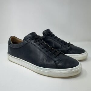 SUITSUPPLY FW14001 Sneakers Mens 12 Navy Blue Lace Up Round Toe Leather Designer